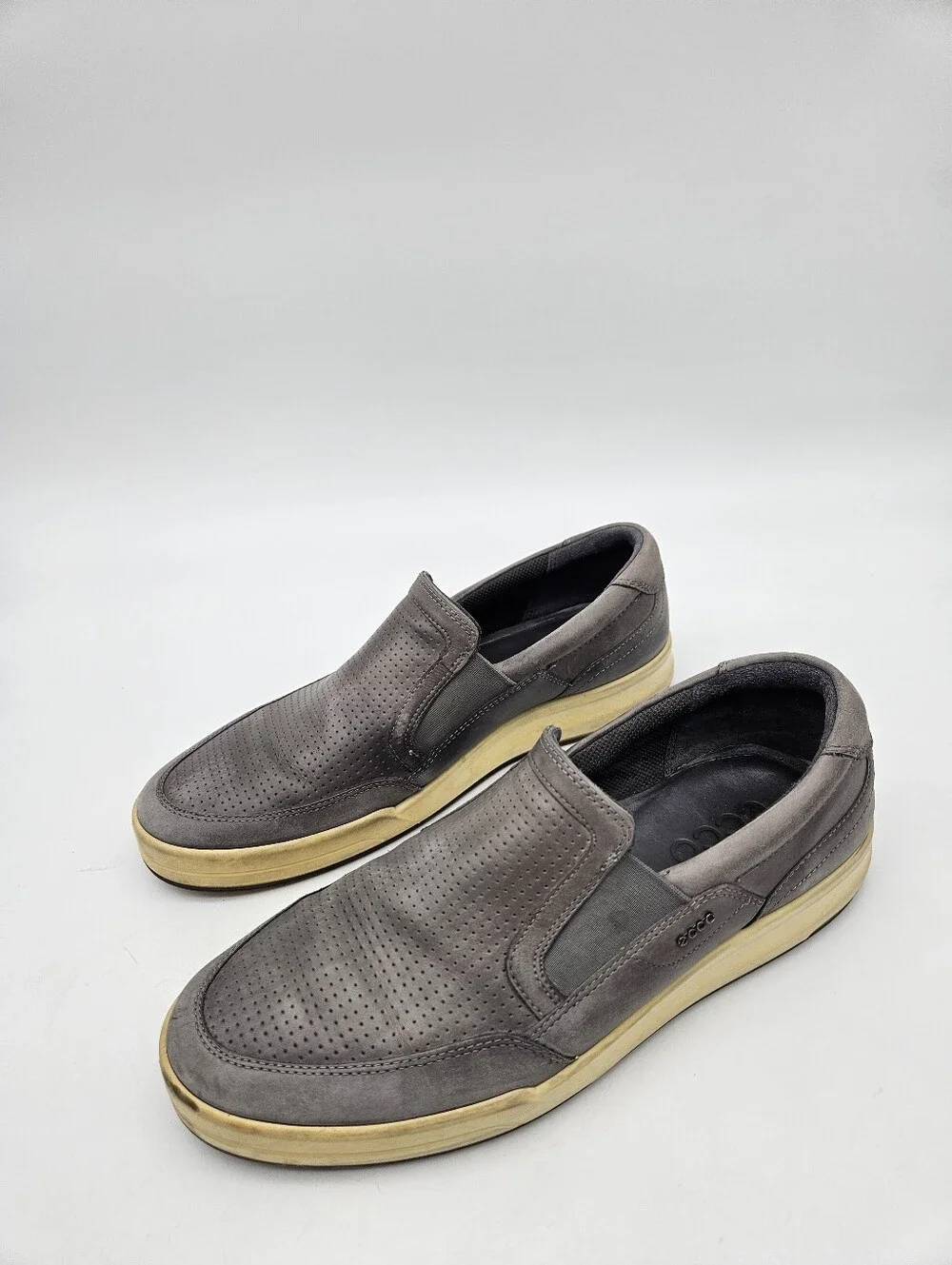 ECCO Collin 2.0 Shoes Men's Size 11 Gray Leather Slip On Casual Loafers